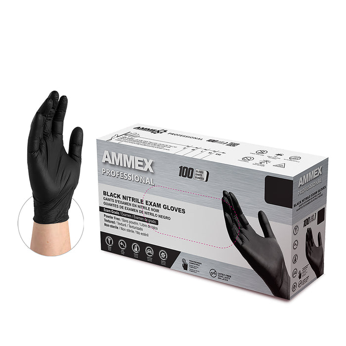 AMMEX® Professional Exam Black Nitrile Gloves - 3 mil