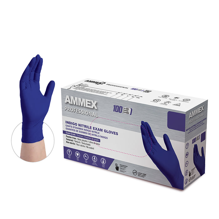 AMMEX® Professional Exam Indigo Nitrile Gloves - 3 mil