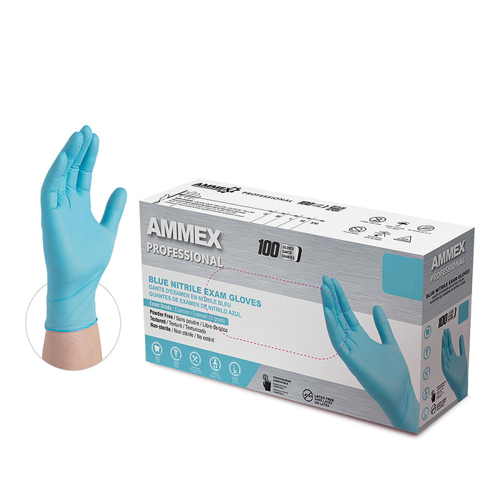 AMMEX® Professional Exam Blue Nitrile Gloves - 3 mil