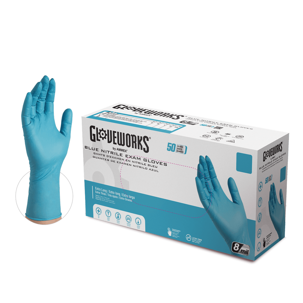 Gloveworks® Exam Blue Nitrile Gloves - 7 mil — SpeedyGloves