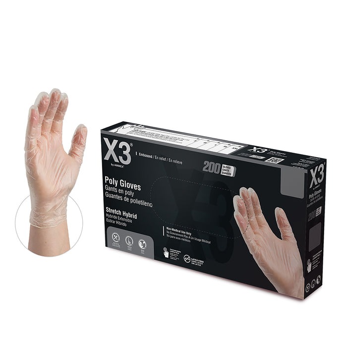 X3® Industrial Clear Poly Gloves